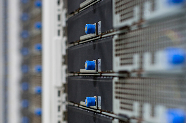 Microsoft datacenter cold aisle server rack blades/trays